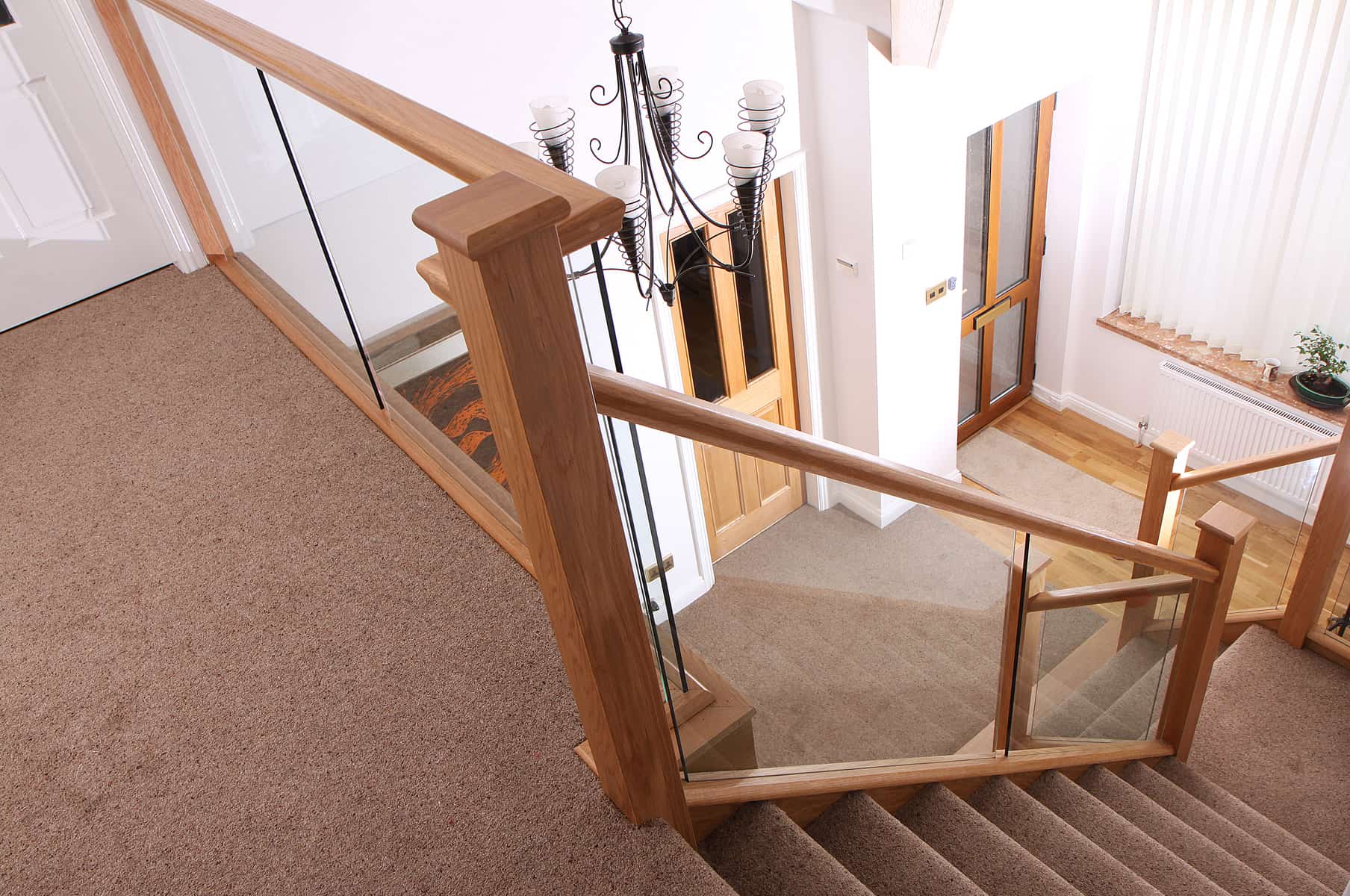 oak and glass staircase